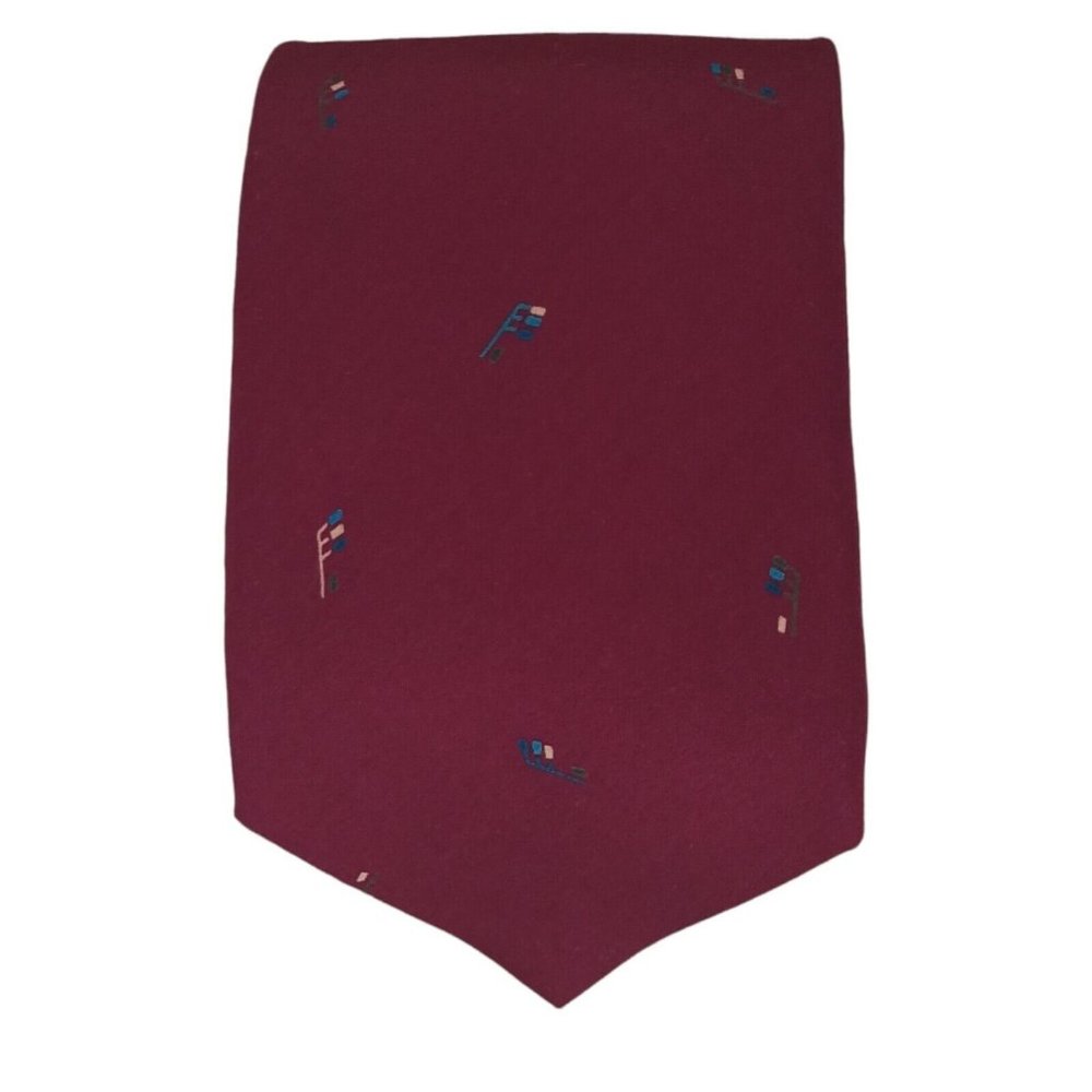 GUCCI Red Art Silk Tie ITALY 59"/ 3.1" EC